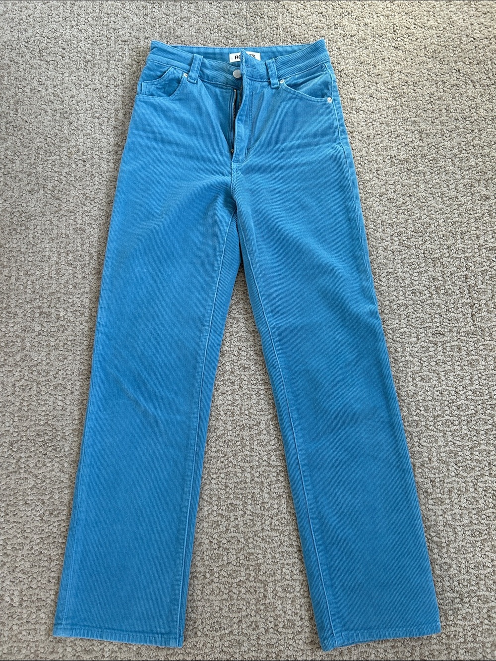 ROLLA'S Teal-Blue Straight Corduroy Jeans
